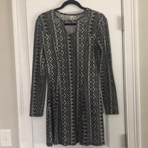 Printed Long-Sleeve Dress
